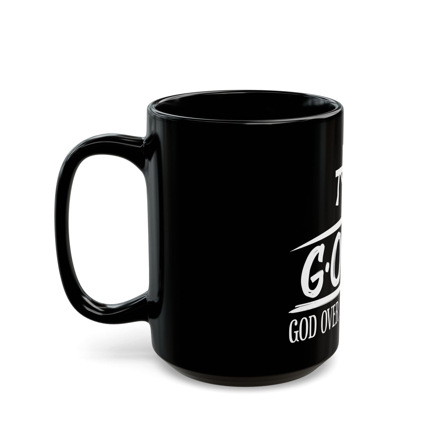 God Over All Things Faithful Expression with Cross Symbol Ceramic Mug