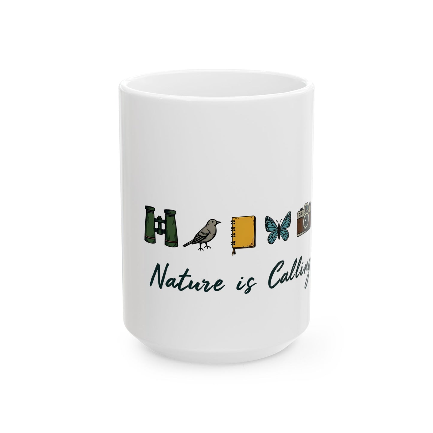Nature Is Calling Adventure Enthusiasts Design Ceramic Mug