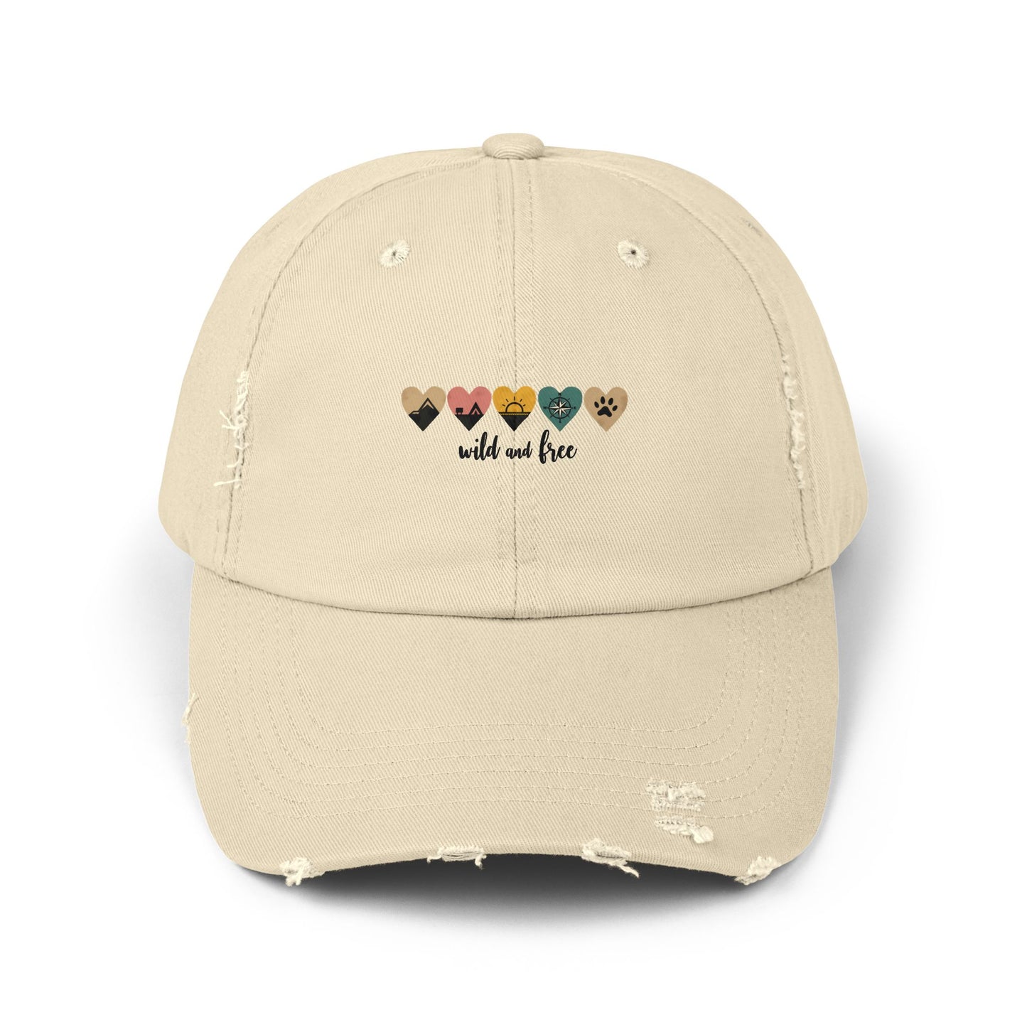 Wild And Free Heart Icons for Nature Lovers and Adventurers Cap