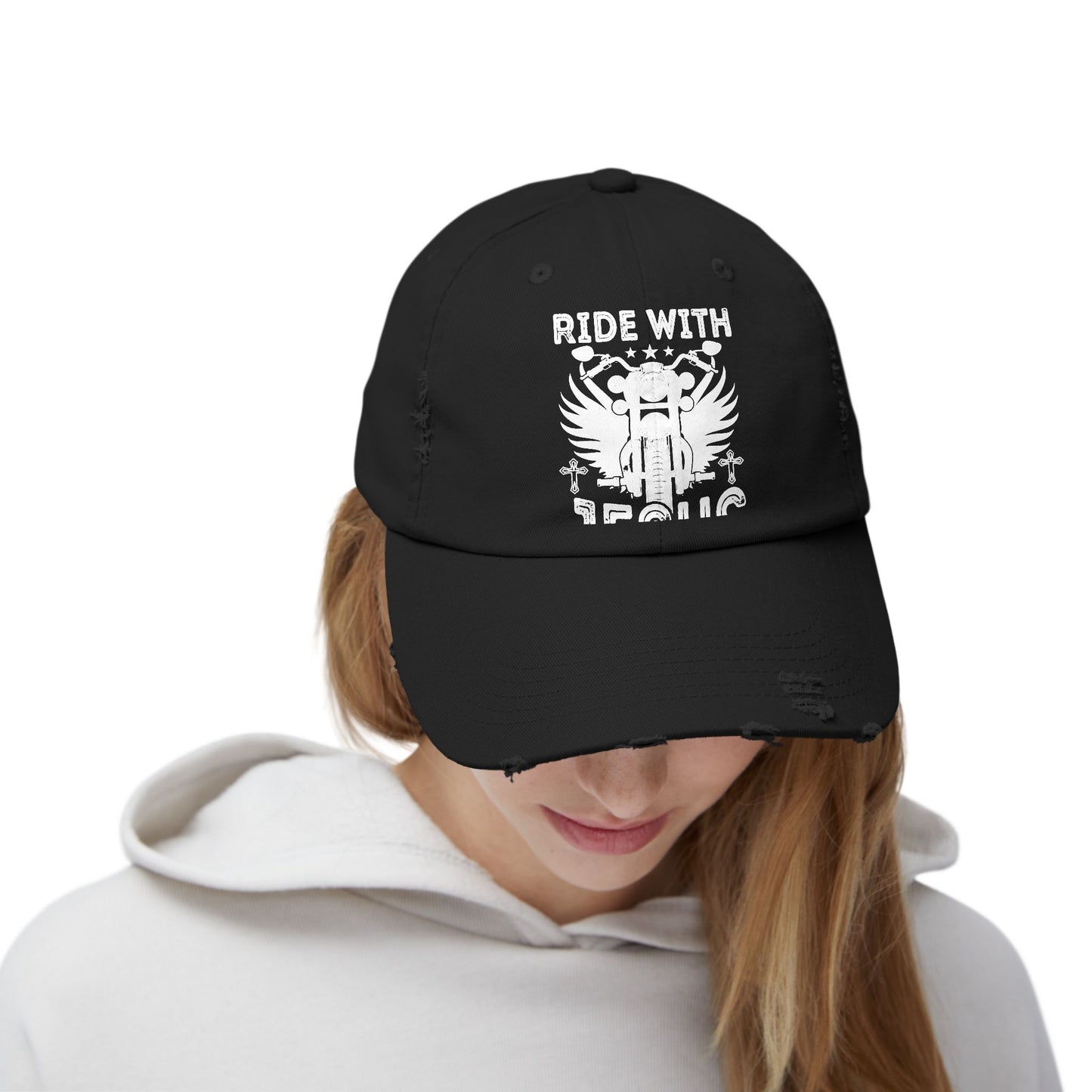 Ride with Jesus Motorcycle Faith Cap