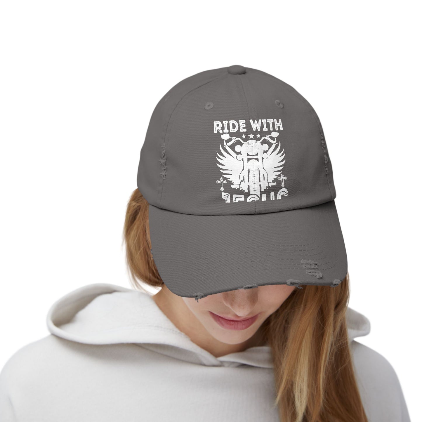 Ride with Jesus Motorcycle Faith Cap