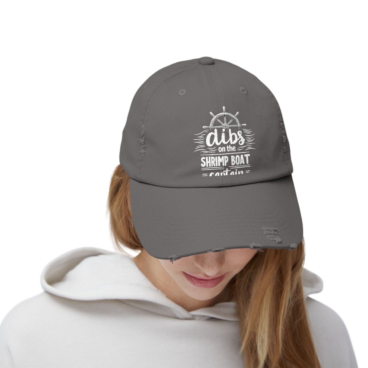Dibs On The Shrimp Boat Captain Nautical Humor Cap