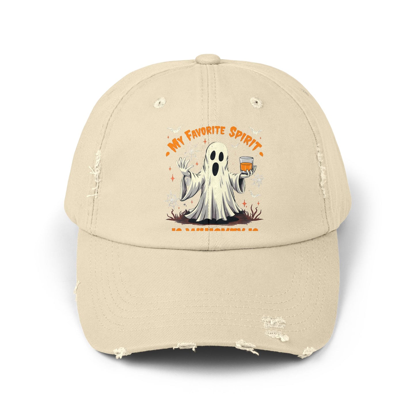 My Favorite Spirit Is Whiskey Ghost Fun Halloween Design Cap