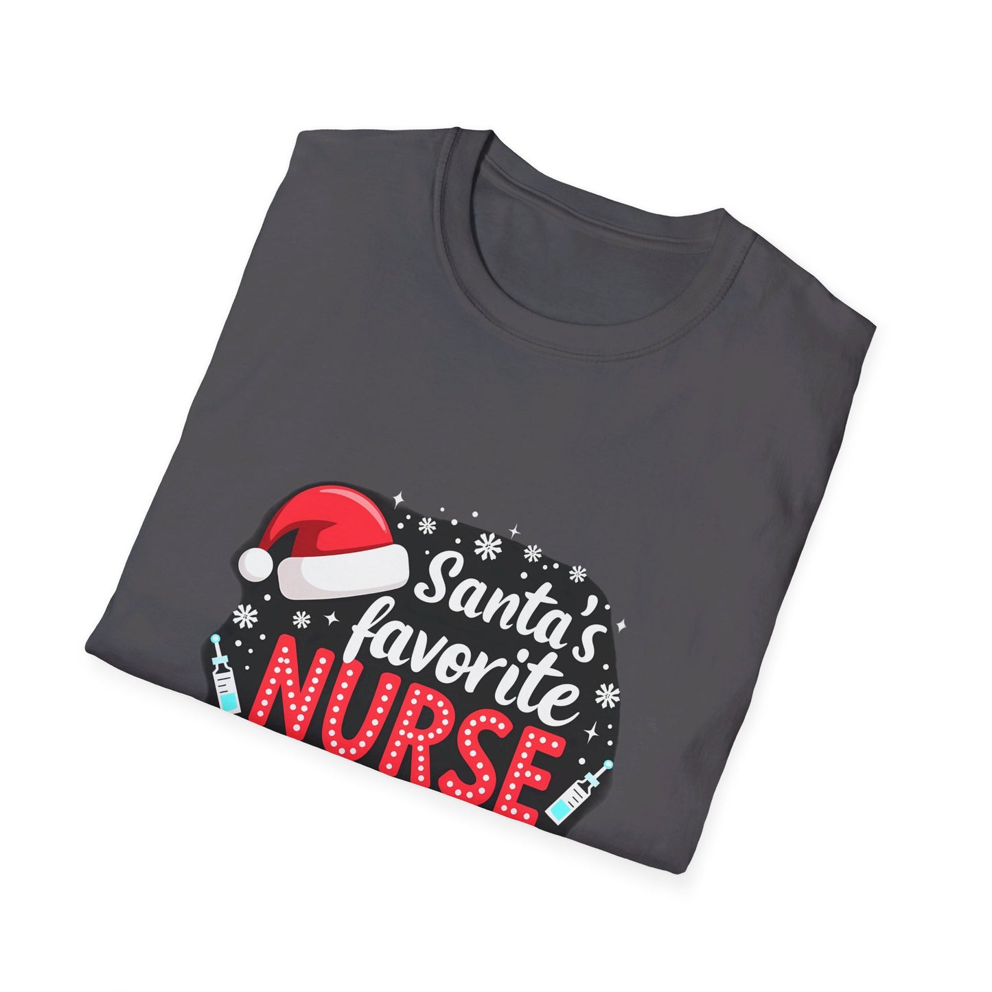 Santa's Favorite Nurse Festive Holiday Design for Nurses T-Shirt