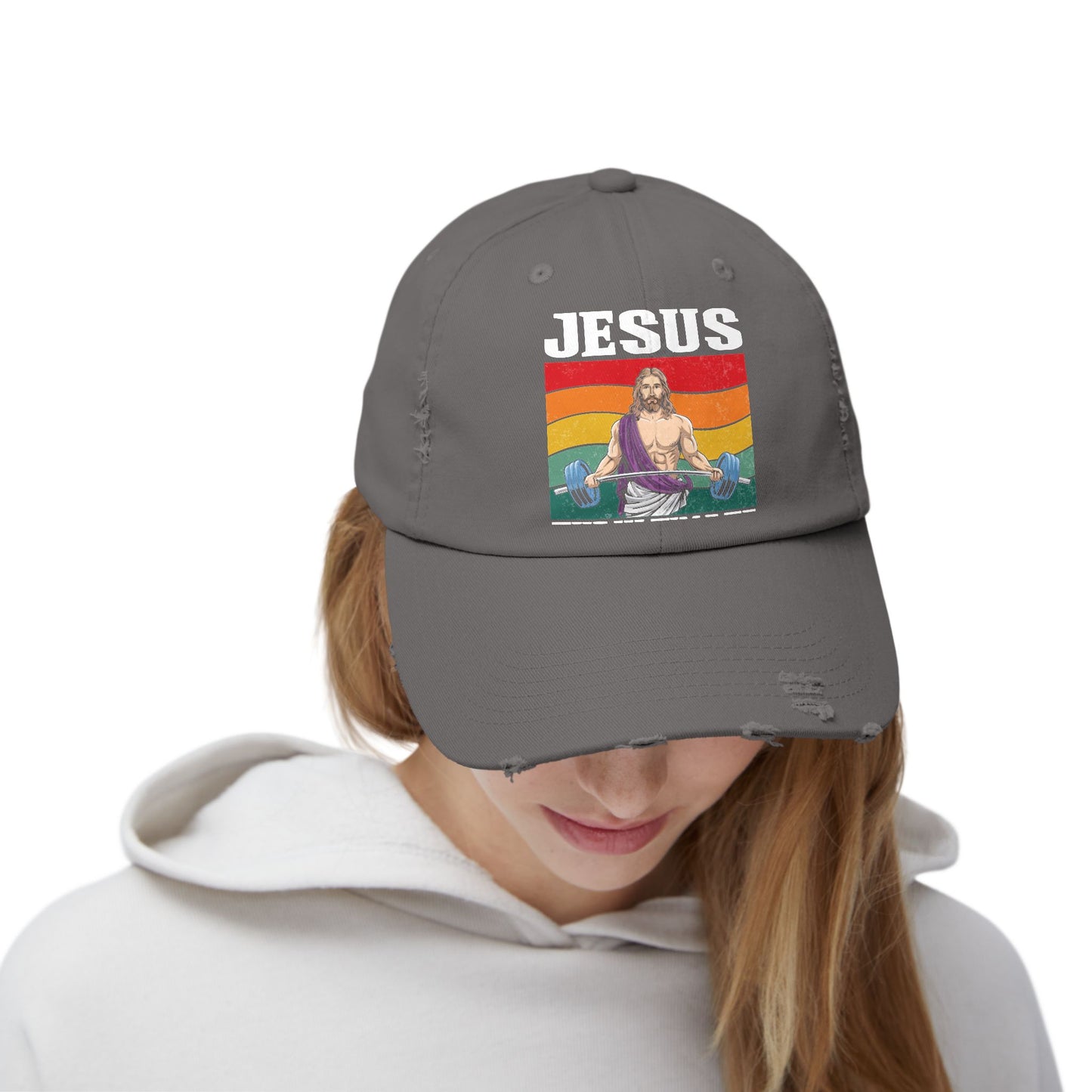 Jesus The Ultimate Deadlifter Rainbow Strength Cap