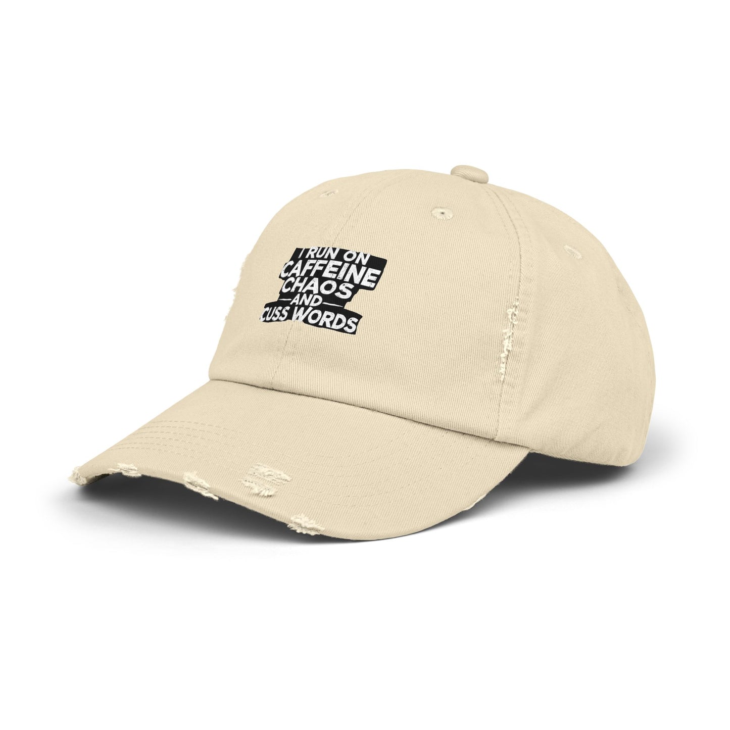 I Run On Caffeine Chaos And Cuss Words Humor Tee Cap