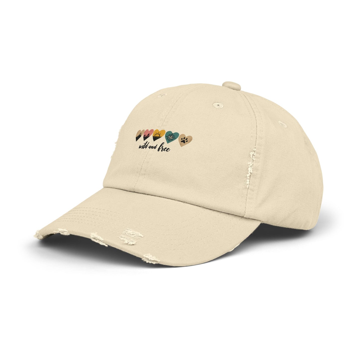 Wild And Free Heart Icons for Nature Lovers and Adventurers Cap
