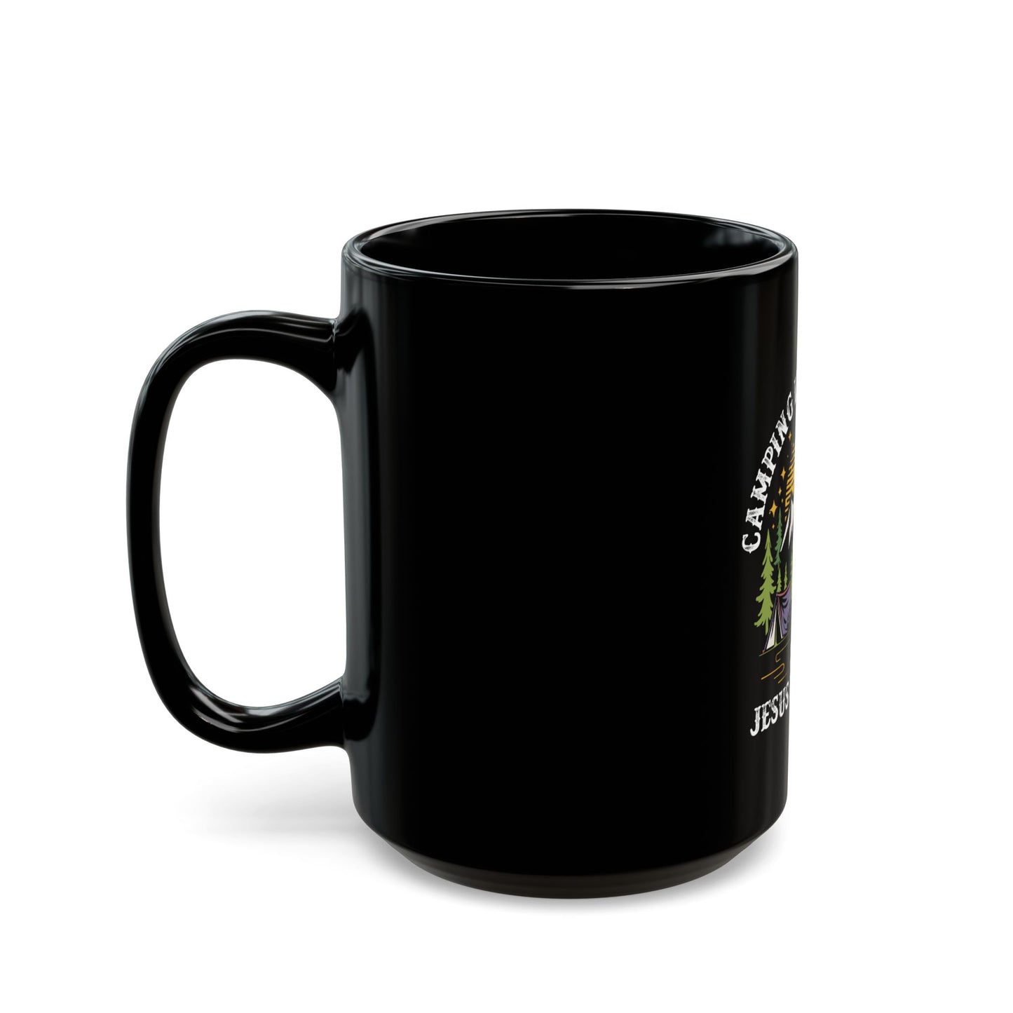 Camping Is My Passion Jesus Is My Life Nature Adventure Ceramic Mug