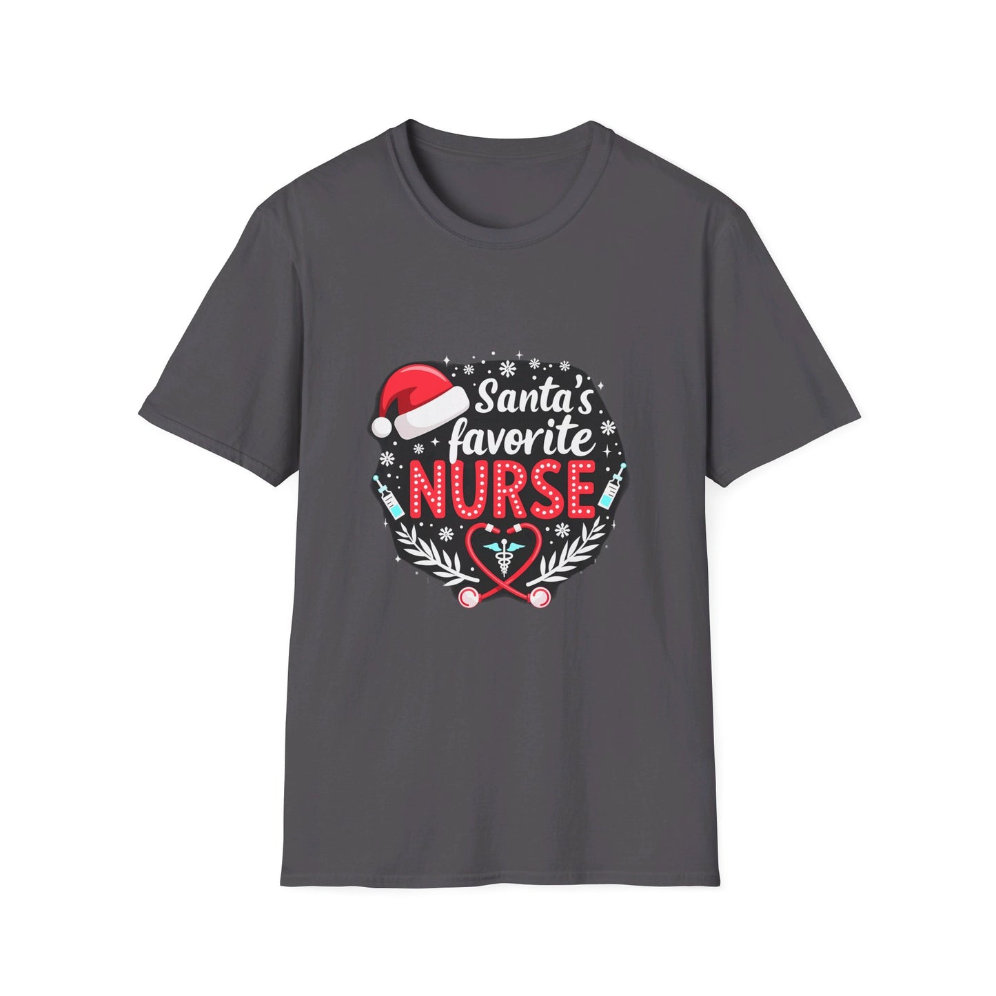 Santa's Favorite Nurse Festive Holiday Design for Nurses T-Shirt