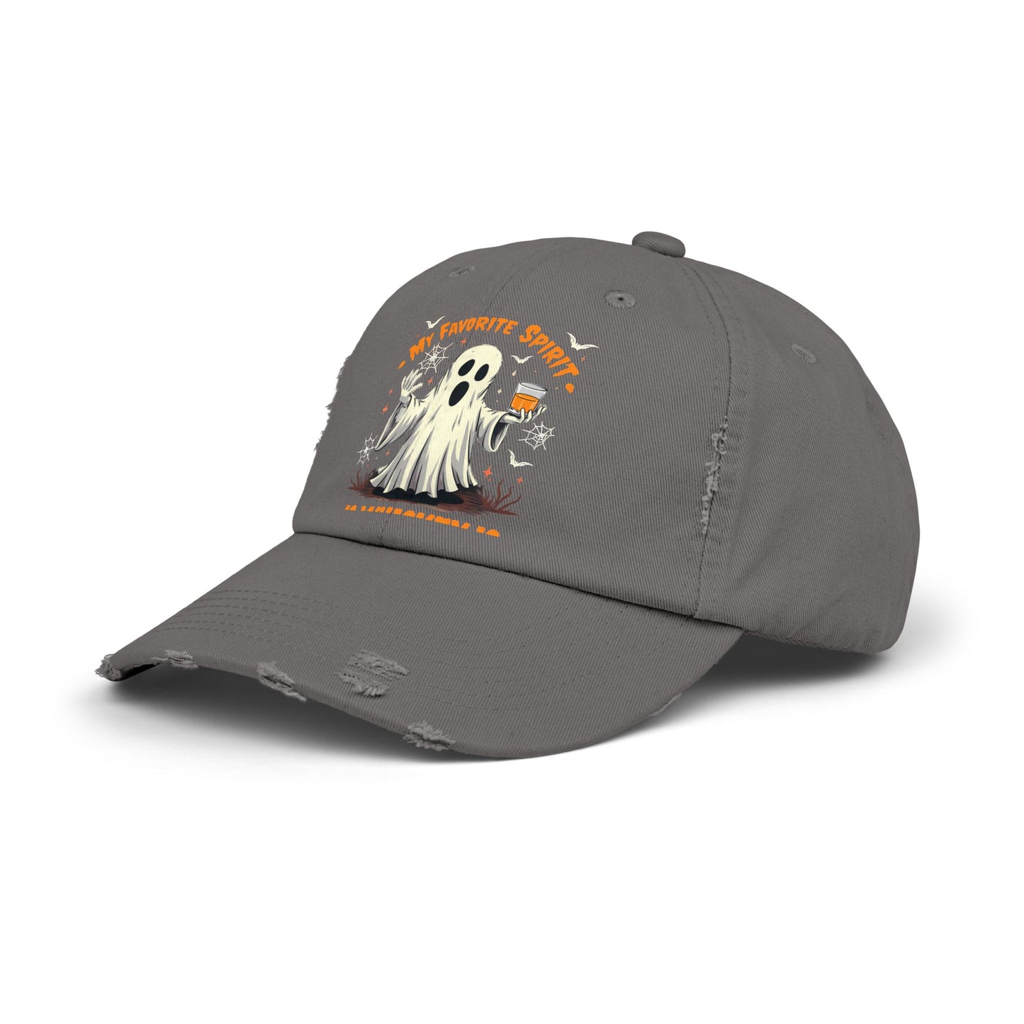 My Favorite Spirit Is Whiskey Ghost Fun Halloween Design Cap