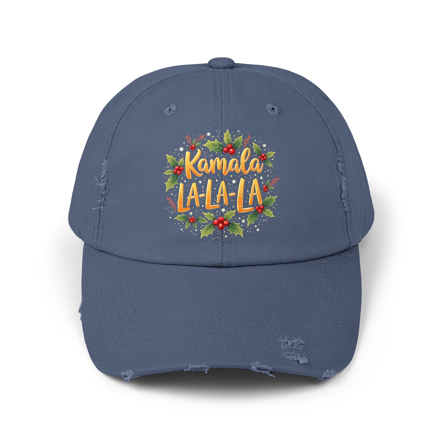 Kamala La-La-La Festive Holiday Cheer with Holly Berries and Snowflakes Cap