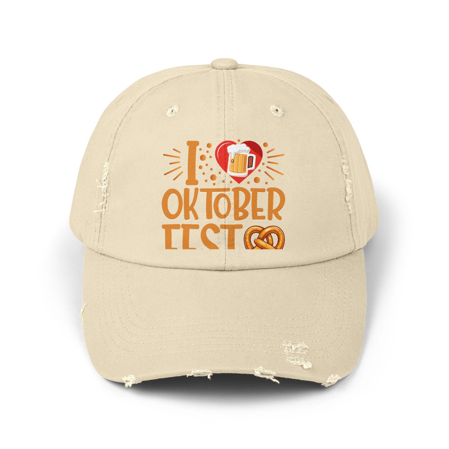 I Love Oktoberfest Beer Pretzel Heart Design Cap