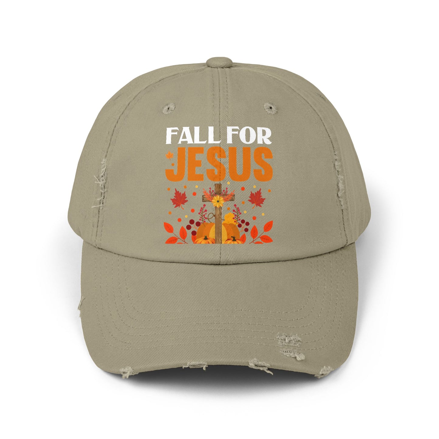 Fall For Jesus He Never Leaves Autumn Faith Cap
