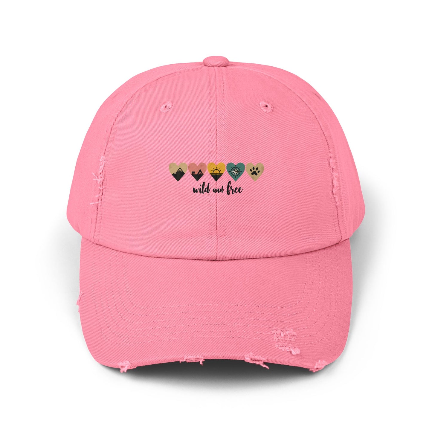 Wild And Free Heart Icons for Nature Lovers and Adventurers Cap