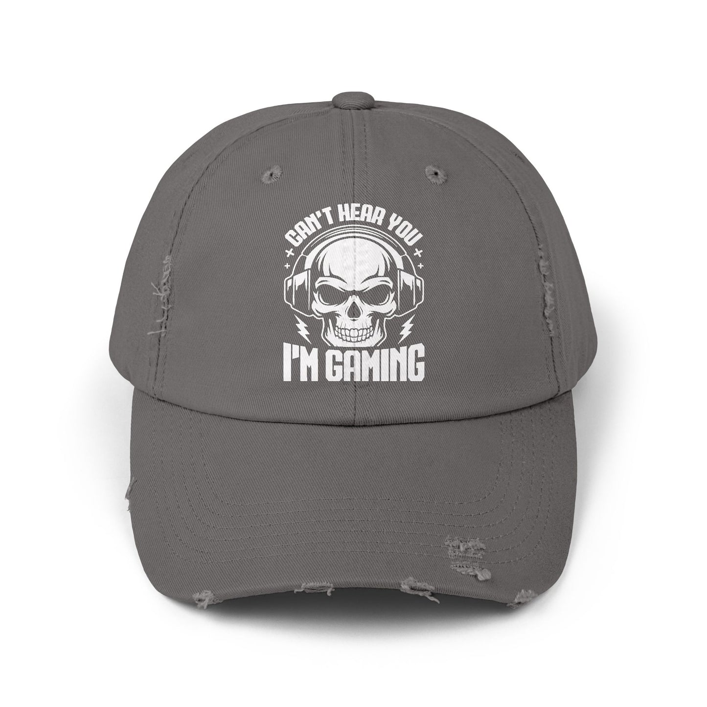 Can't Hear You I'm Gaming Skull Headphones Cap