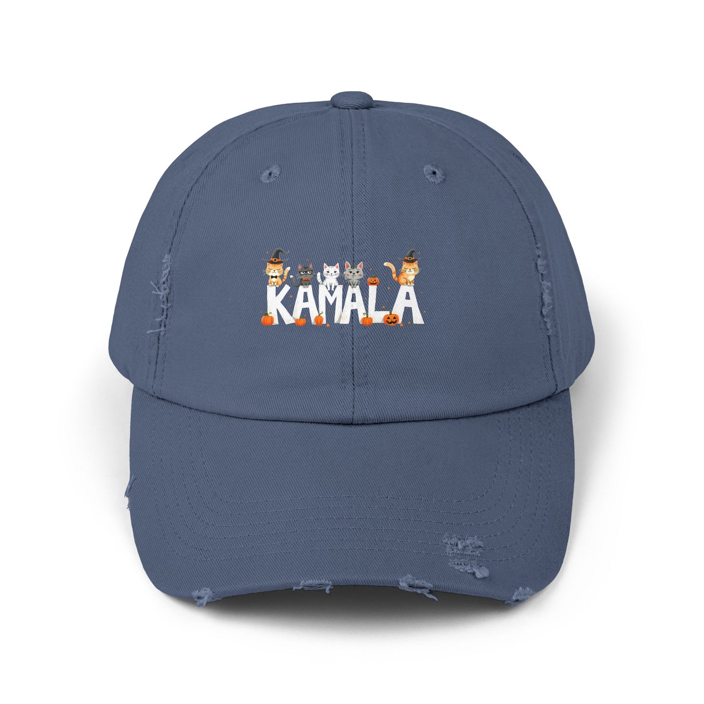 Kamala Halloween Cats With Pumpkins Cap