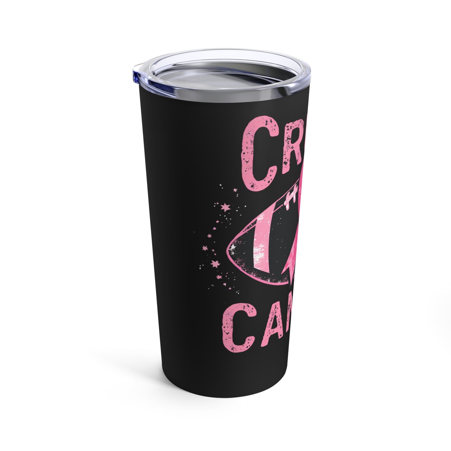 Crush Cancer Football Support Awareness Tumbler 20oz