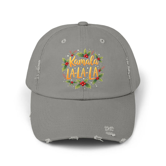 Kamala La-La-La Festive Holiday Cheer with Holly Berries and Snowflakes Cap