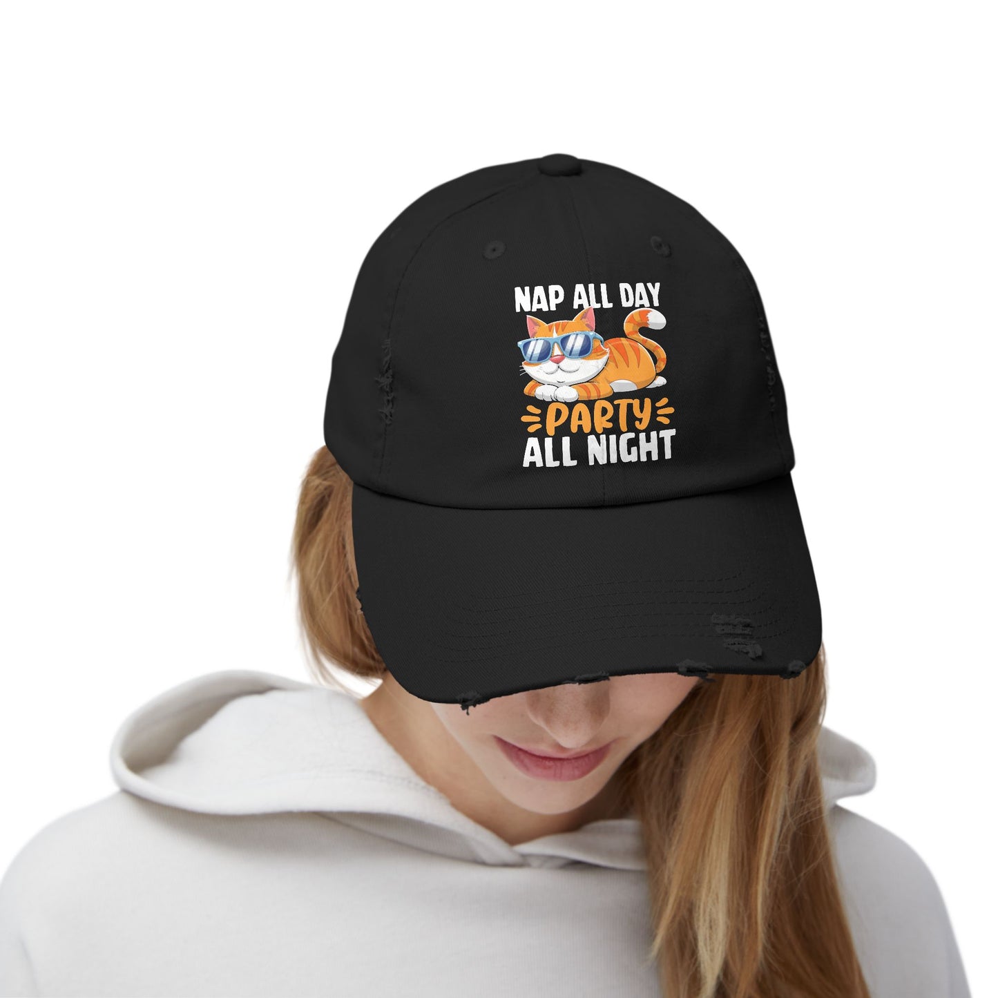 Nap All Day Party All Night Cool Cat Vibes Cap