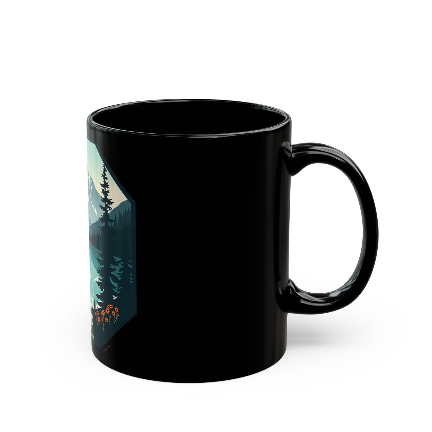 Banff National Park Scenic Mountain Landscape with Lake Reflection Ceramic Mug