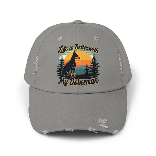 Life Is Better With My Doberman - Sunset Silhouette Cap
