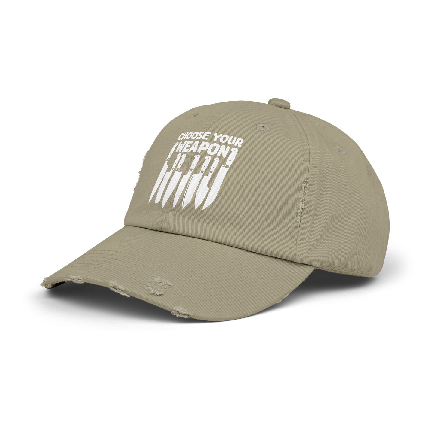 Choose Your Weapon Chef Knife Humor Cap