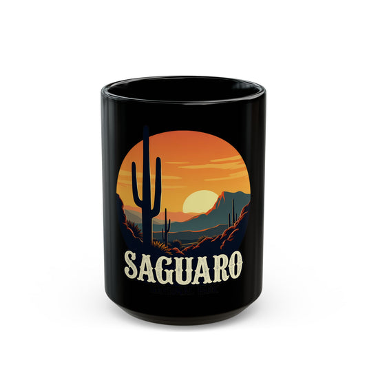 Saguaro National Park Sunset Cactus Landscape Vintage Poster Ceramic Mug