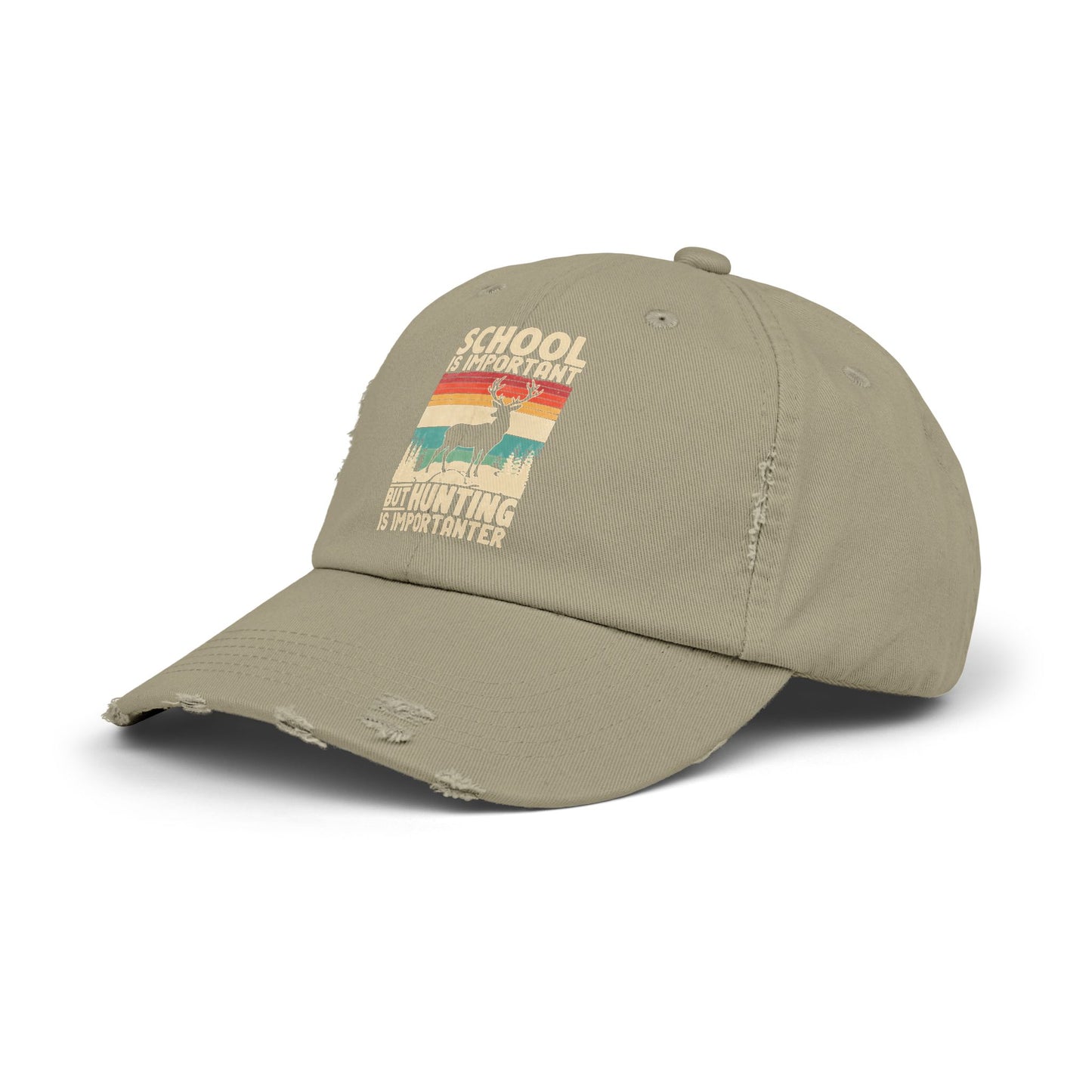 School Is Important But Hunting Is Importanter Deer Silhouette Cap