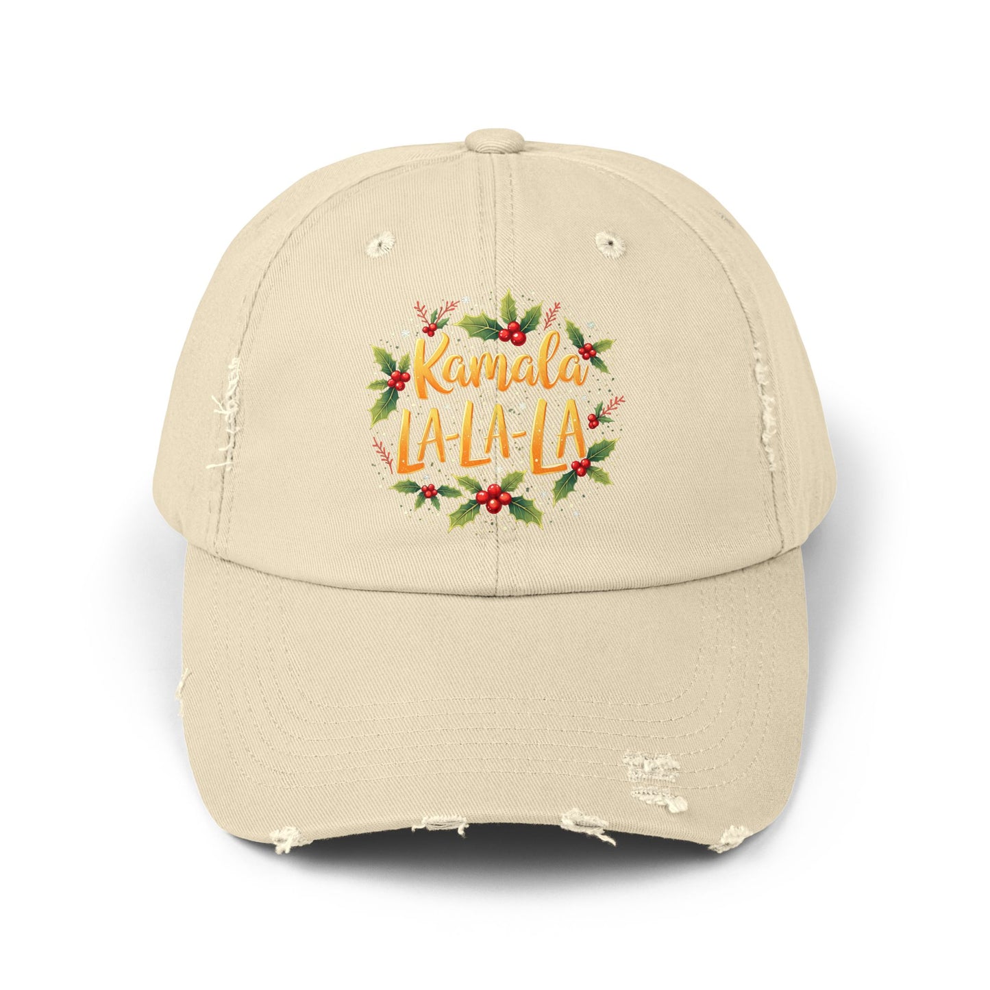 Kamala La-La-La Festive Holiday Cheer with Holly Berries and Snowflakes Cap