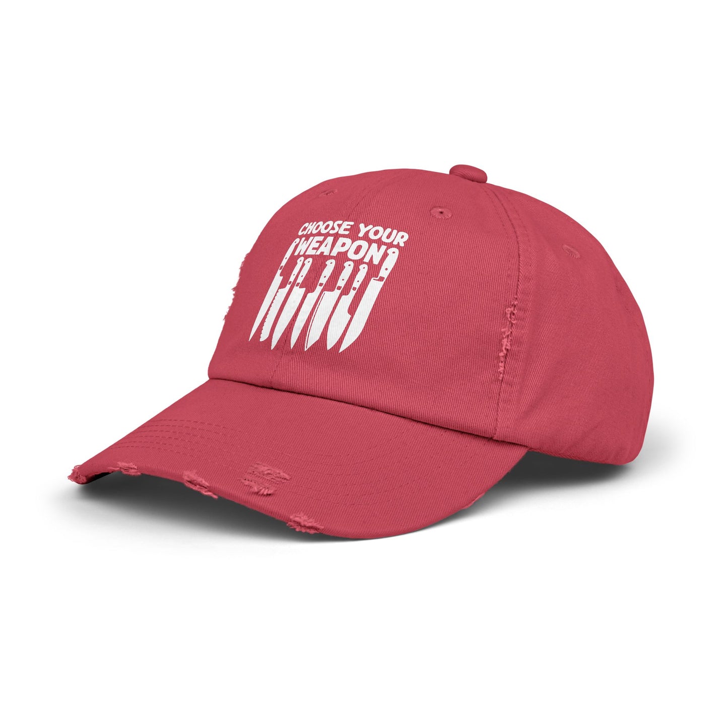 Choose Your Weapon Chef Knife Humor Cap