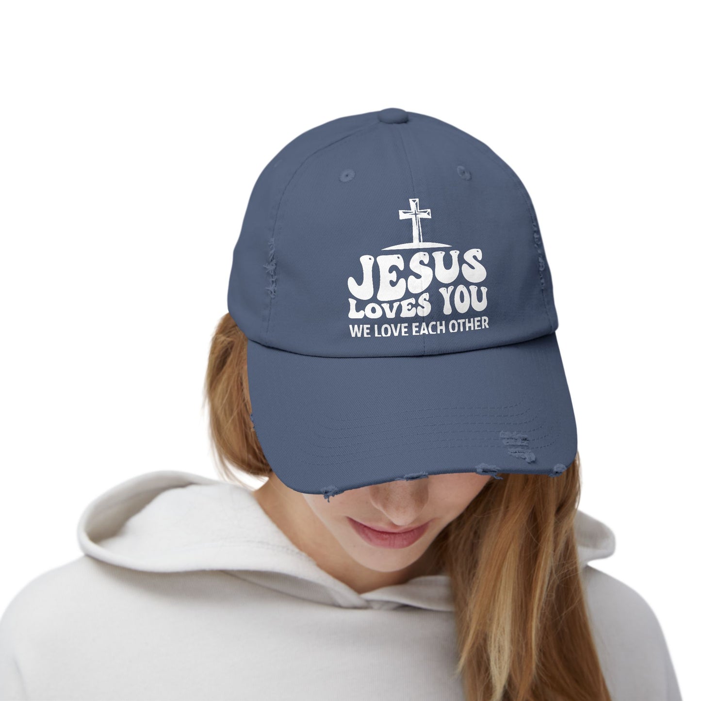 Jesus Loves You 1 John 4:19 Verse Cross Cap