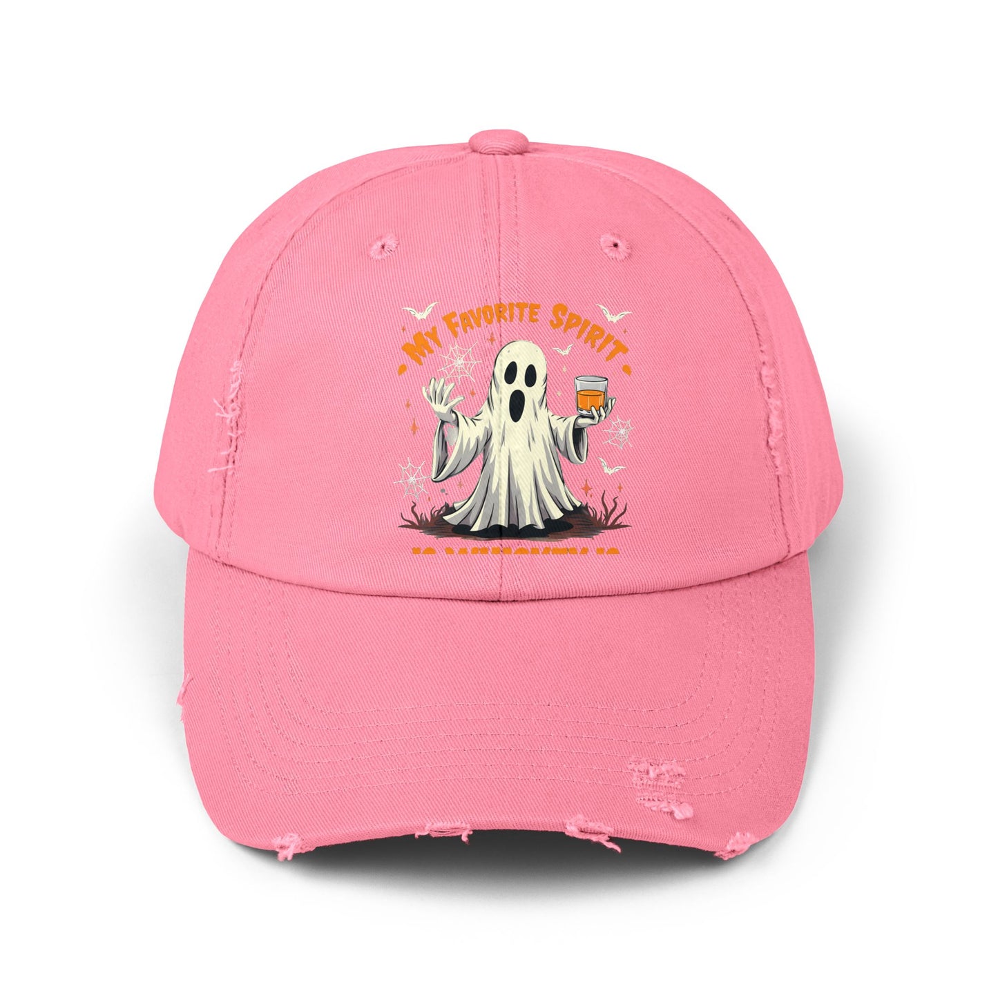 My Favorite Spirit Is Whiskey Ghost Fun Halloween Design Cap