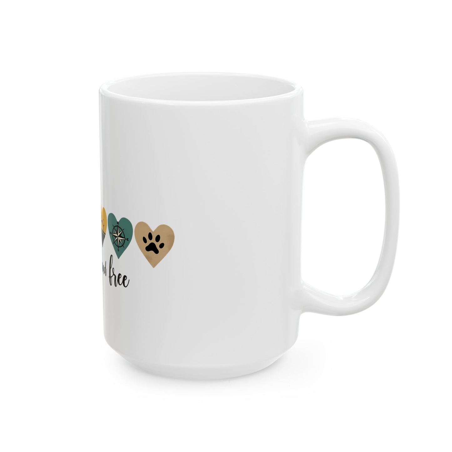 Wild And Free Heart Icons for Nature Lovers and Adventurers Ceramic Mug