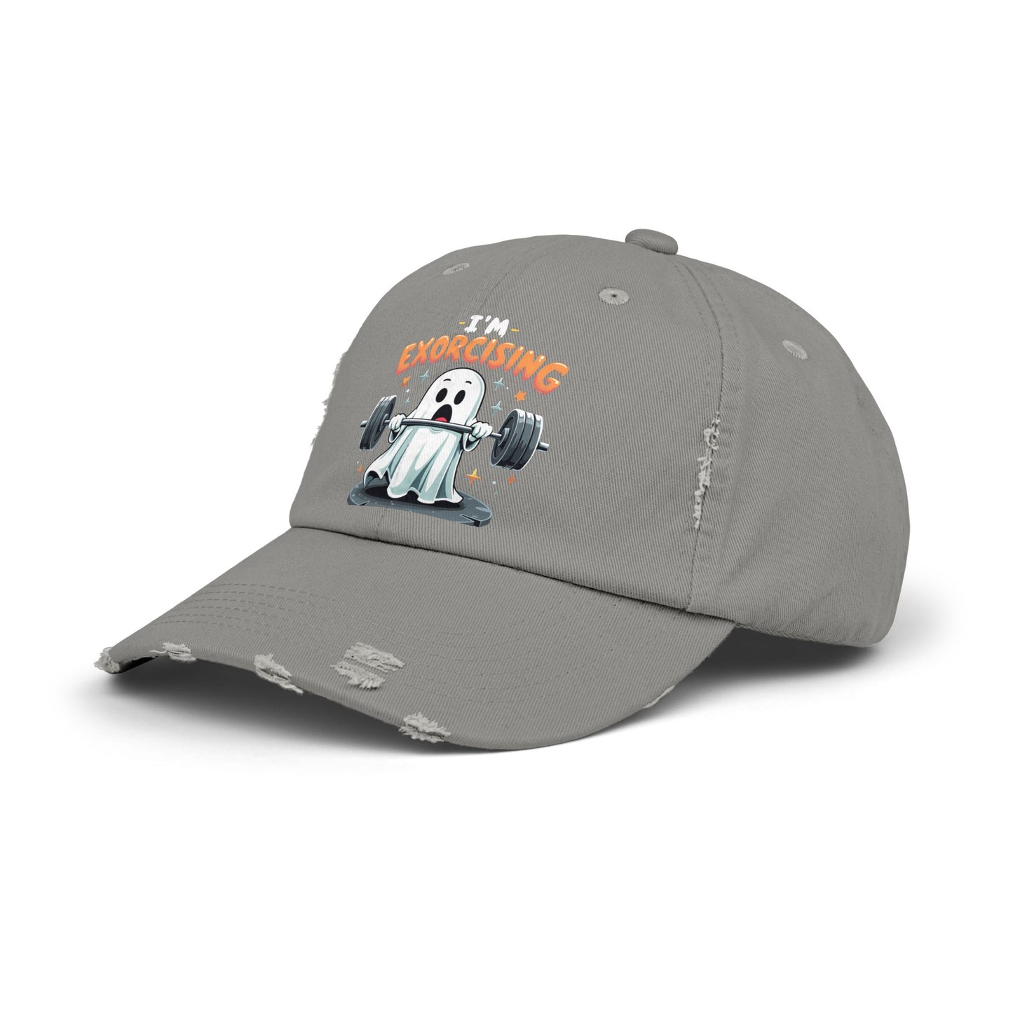 I'm Exorcising Ghost Lifting Weights Halloween Humor Cap