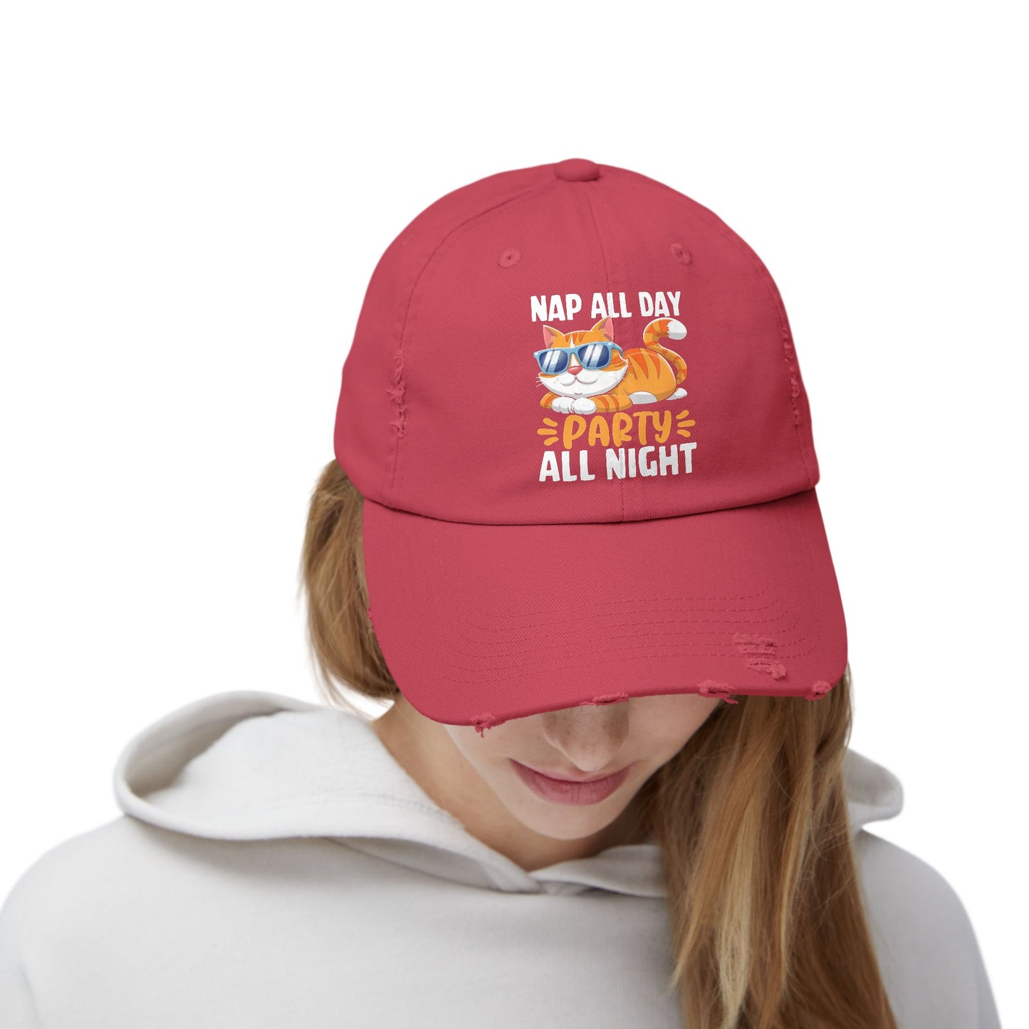 Nap All Day Party All Night Cool Cat Vibes Cap