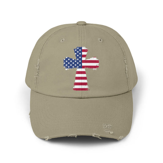 Faith Over Fear American Cross Flag Design Cap