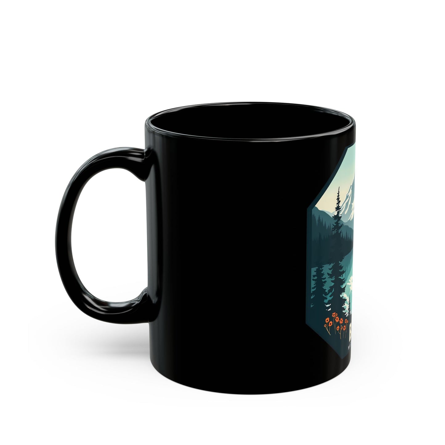 Banff National Park Scenic Mountain Landscape with Lake Reflection Ceramic Mug