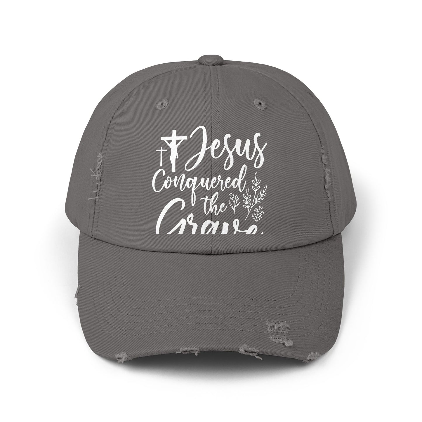 Jesus Conquered the Grave Inspirational Faith Statement Cap