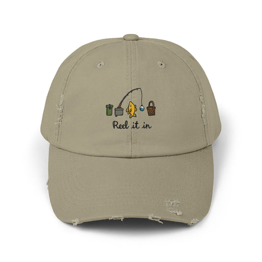 Reel It In Fishing Adventure Illustration That Captures the Joy of Angling and Outdoor Fun Cap
