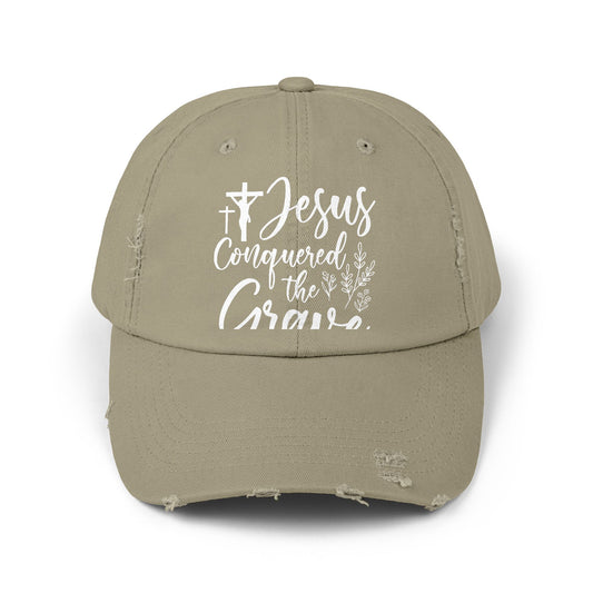 Jesus Conquered the Grave Inspirational Faith Statement Cap