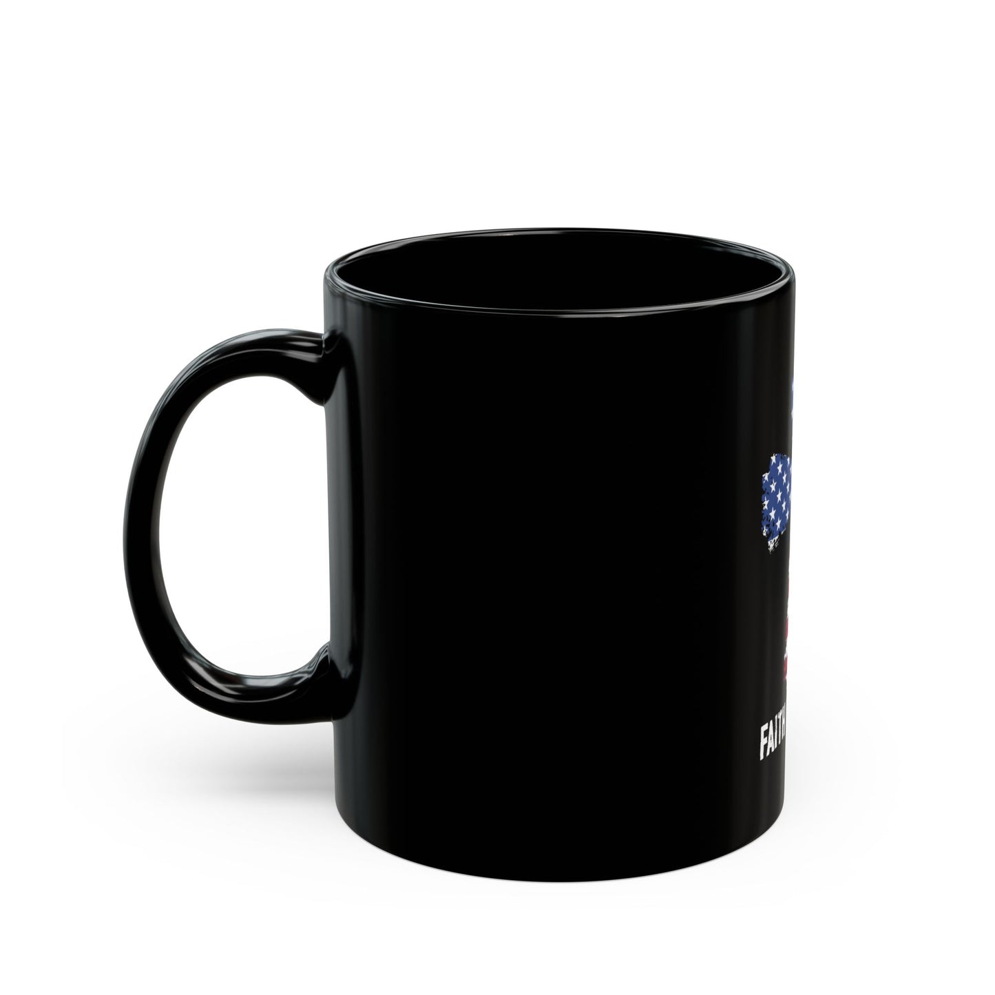 Faith Over Fear American Cross Flag Design Ceramic Mug
