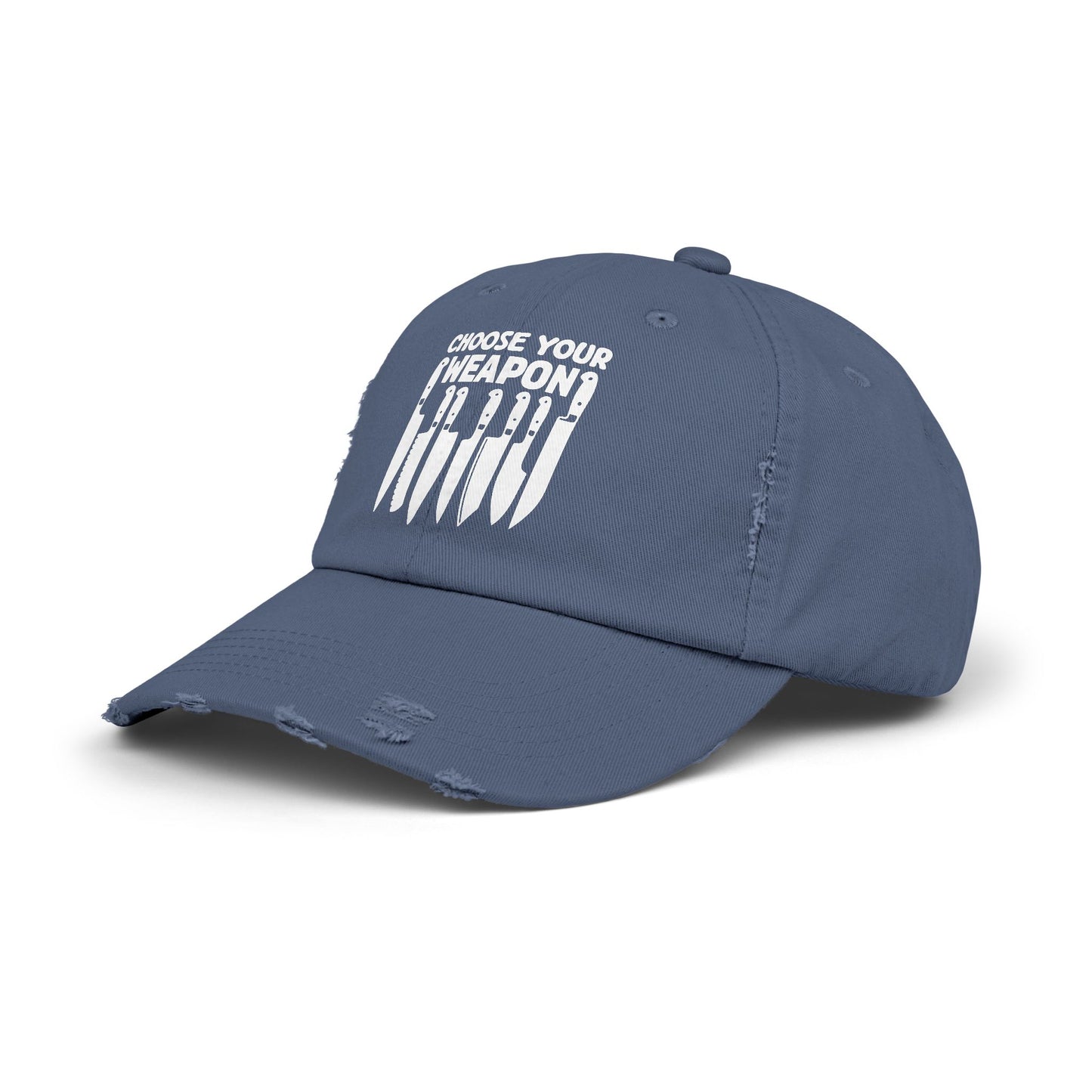 Choose Your Weapon Chef Knife Humor Cap