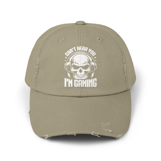 Can't Hear You I'm Gaming Skull Headphones Cap