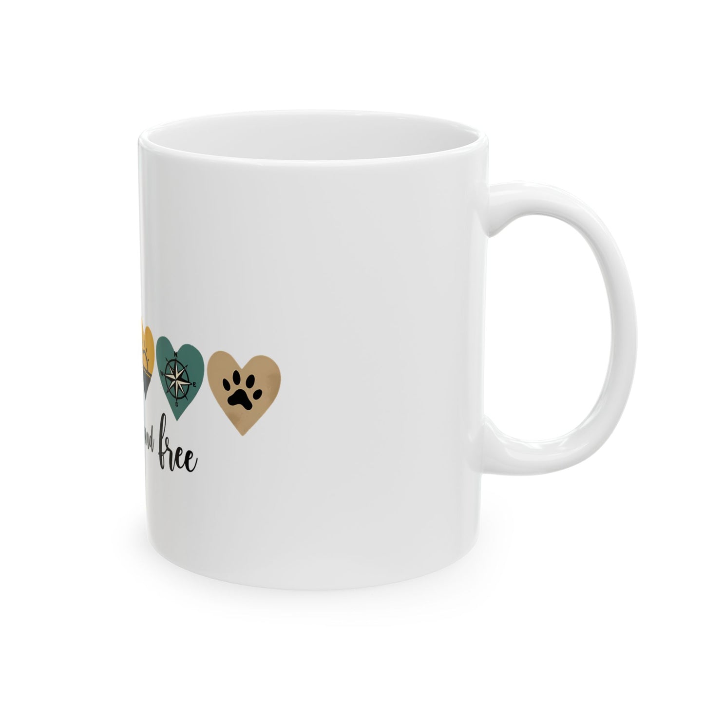 Wild And Free Heart Icons for Nature Lovers and Adventurers Ceramic Mug