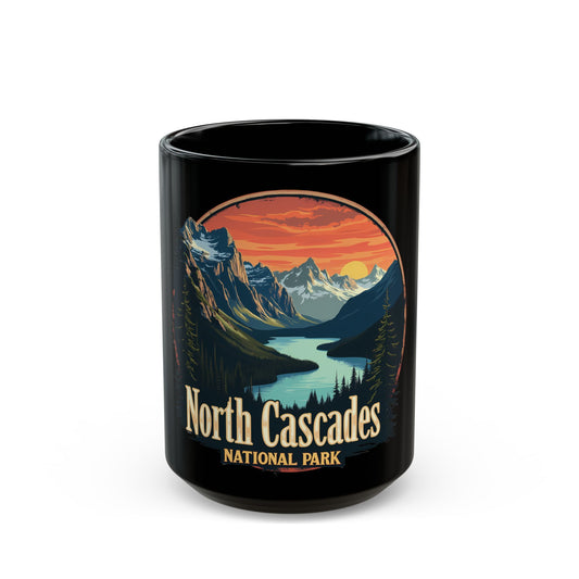 North Cascades National Park Vintage Sunset Wilderness Landscape Ceramic Mug