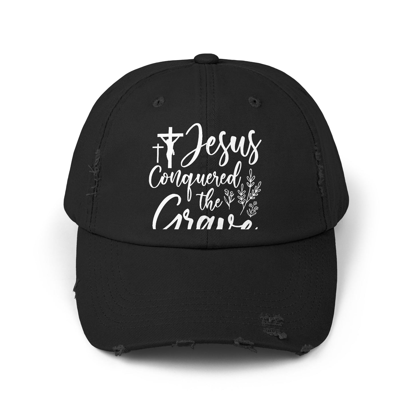 Jesus Conquered the Grave Inspirational Faith Statement Cap