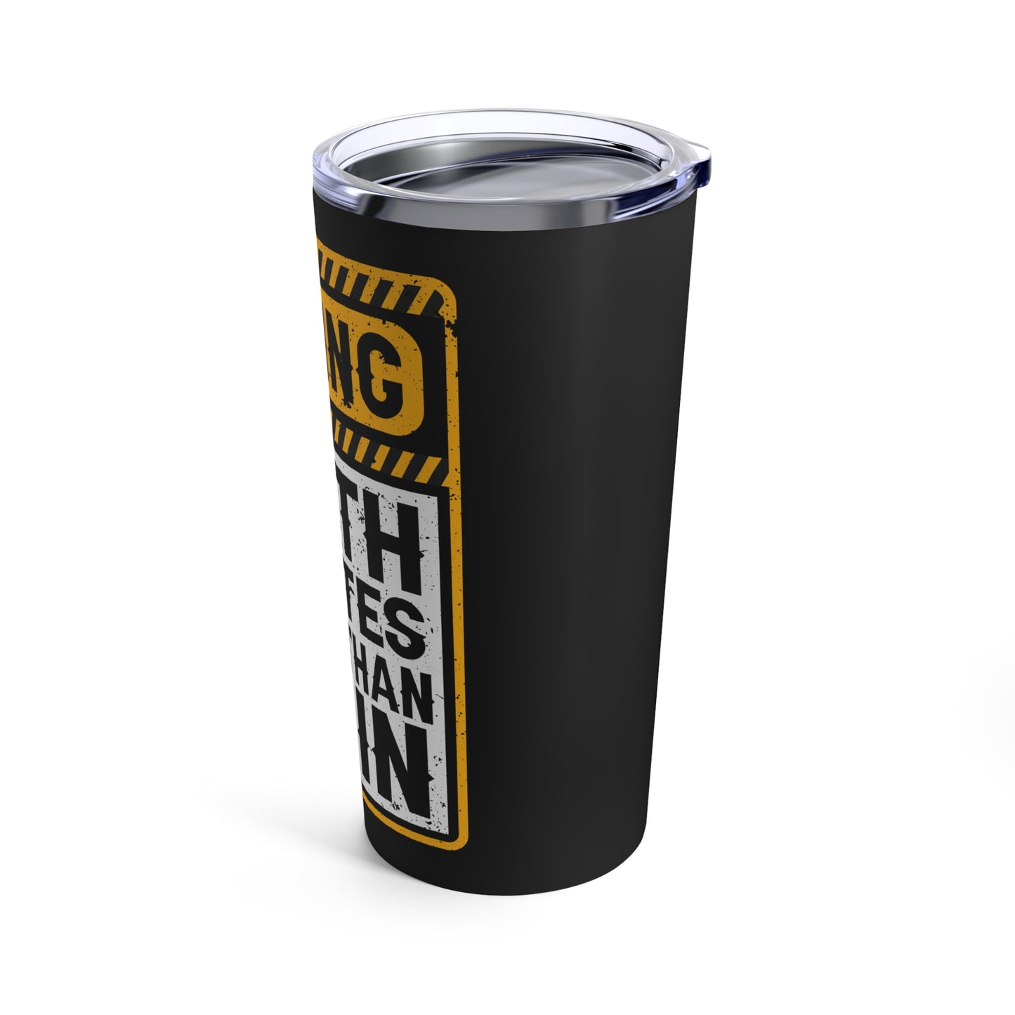 Warning: Mouth Operates Faster Than Brain Caution Sign Tumbler