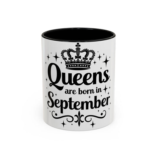 Queens are Born in October Birthday Gift Accent Coffee Mug