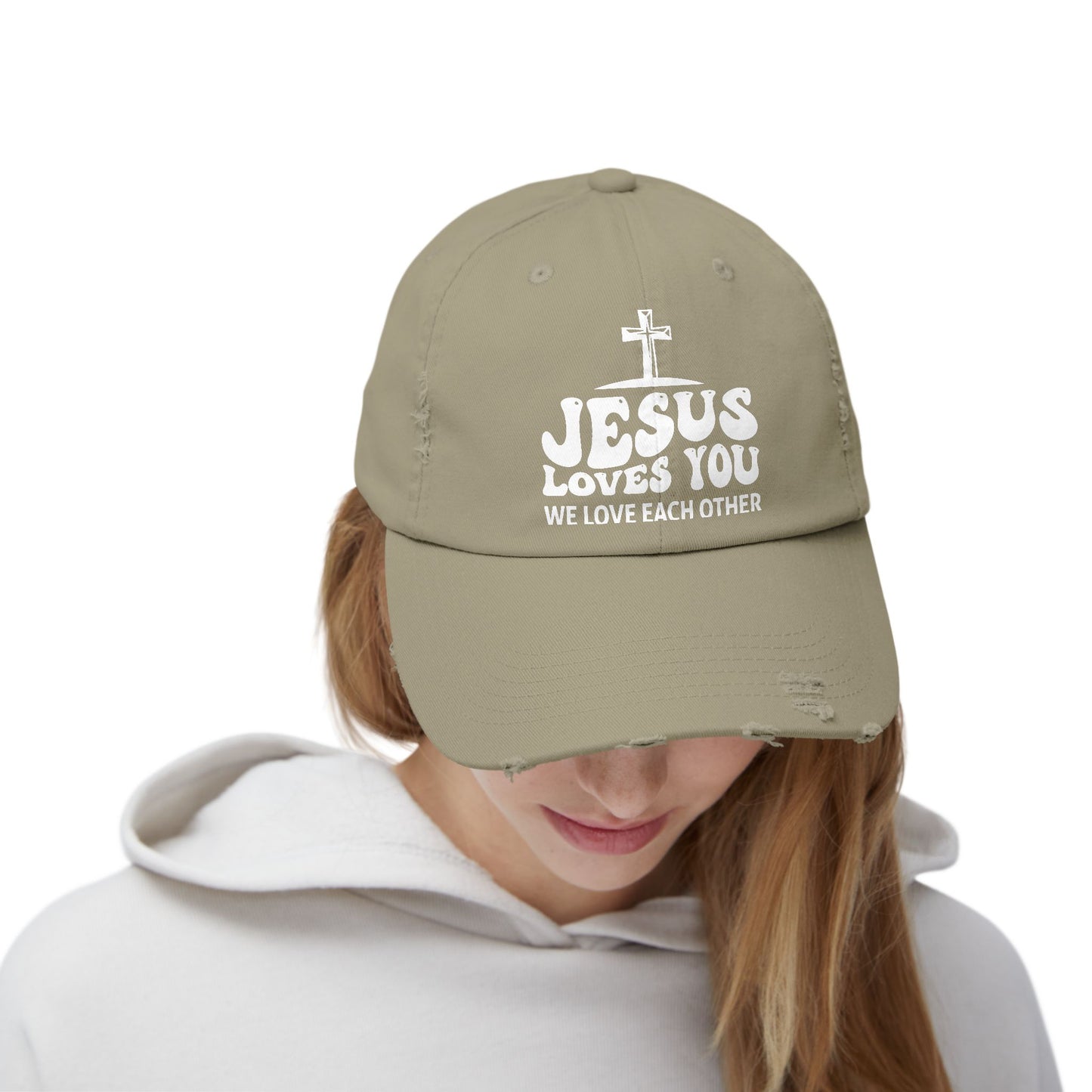 Jesus Loves You 1 John 4:19 Verse Cross Cap