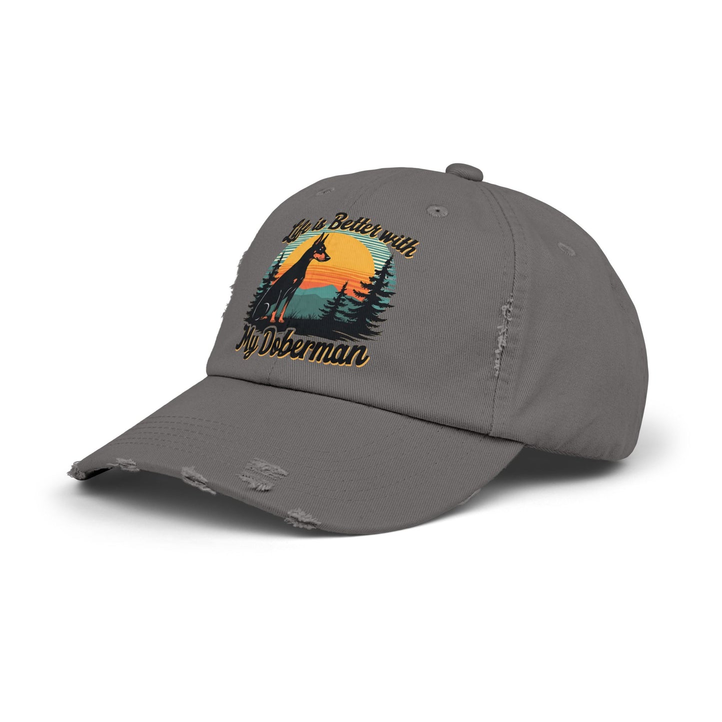 Life Is Better With My Doberman - Sunset Silhouette Cap